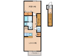 正名 徒歩5分 2階の物件間取画像